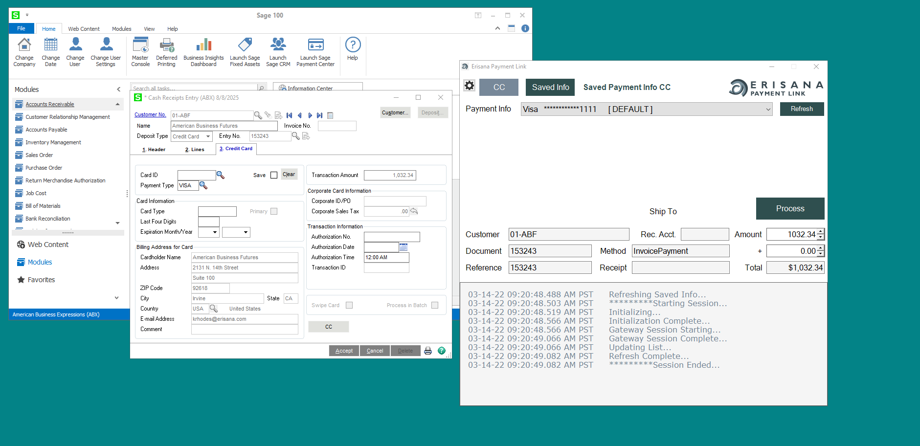 Sage Cash Receipts