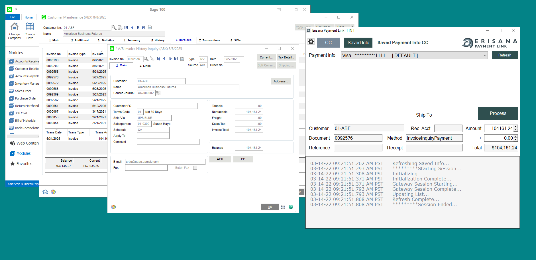 Sage Invoice History